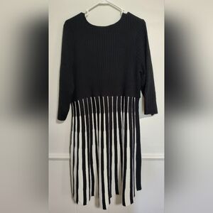 black and white striped sweater dress Cato Dark Academia Whimsigoth‎